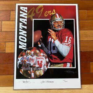 Joe Montana Signed Poster # 520 of 2500 49ers Football NFL Memorabilia